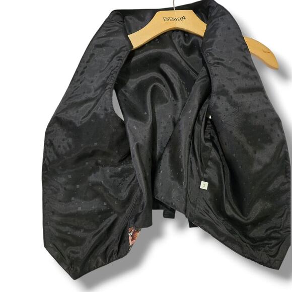 Womens Holiday Tapestry Vest Christmas Thanksgiving Hanukkah USA Flag Open Front - Picture 8 of 10